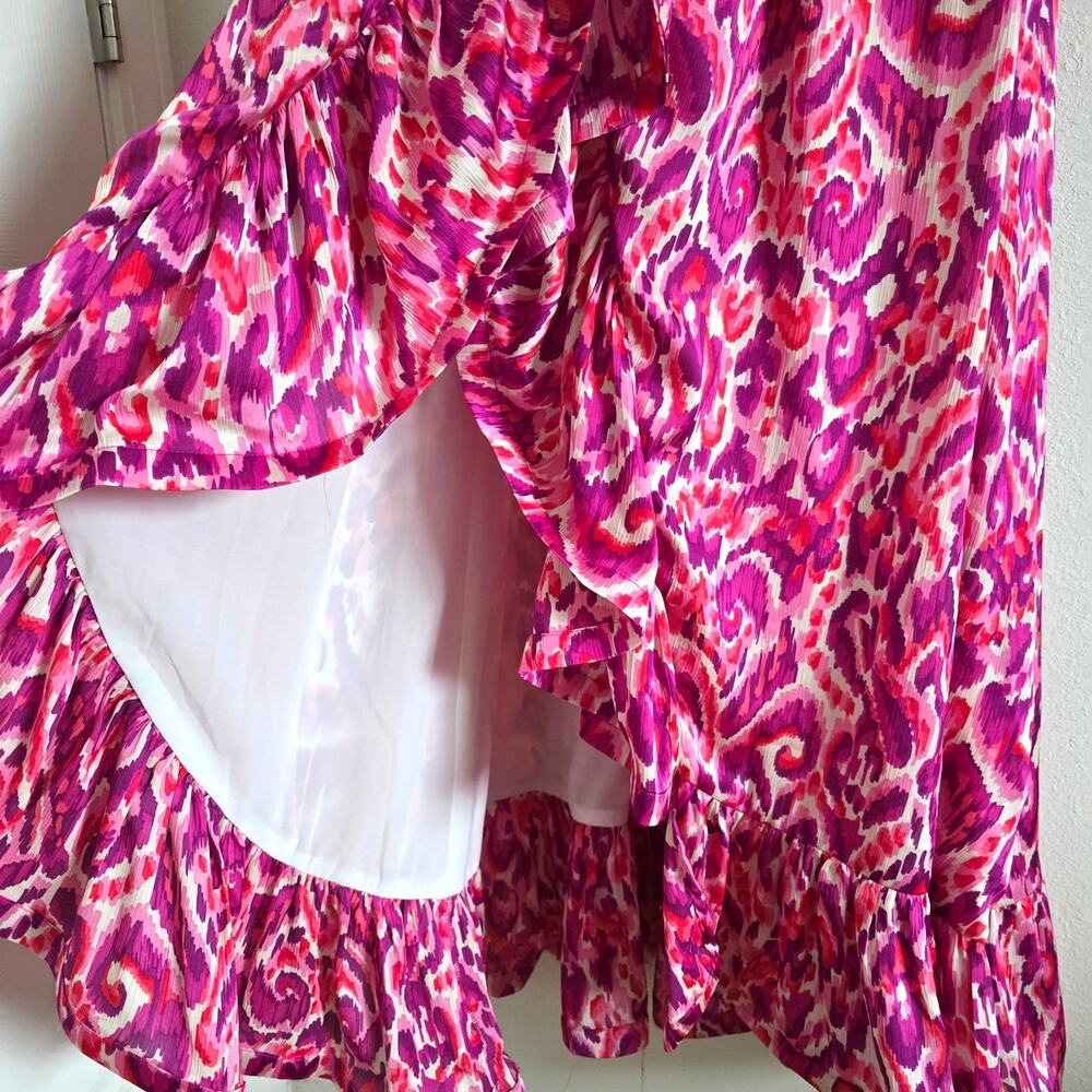 Elliatt Asymmetrical Frill Maxi Dress Gown Pink Size S Sleeveless Resort Wedding - Picture 6 of 13